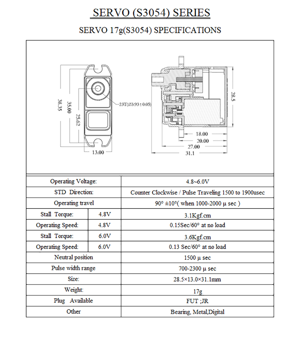 Bcato-S3054-17g-Metallgetriebe-Digitalservo-mit-Duplex-Lager-und-FUT--JR-Stecker-fuumlr-RC-Flugzeuge-1900771-8